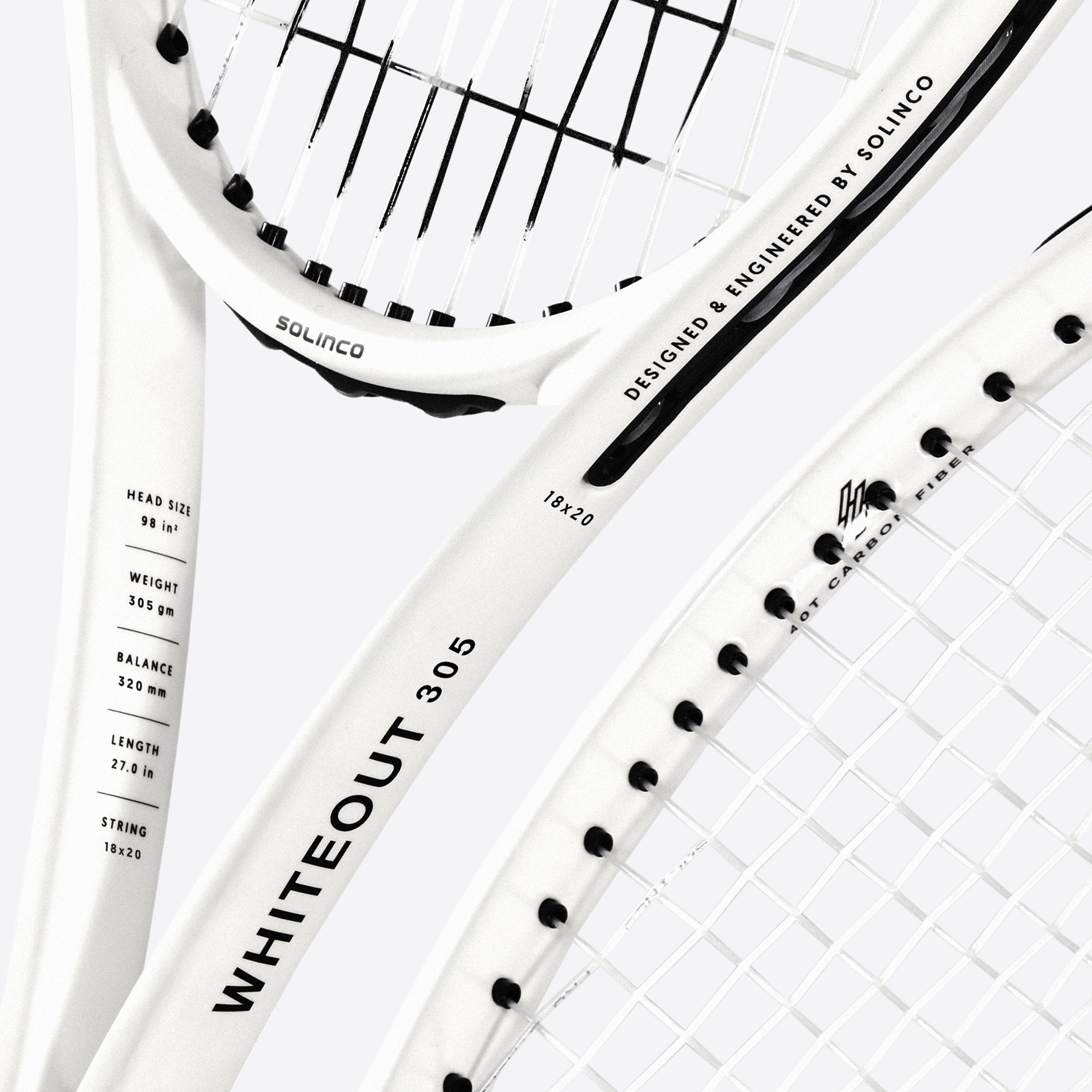 Solinco 8 Racket Solinco Whiteout 305 18x20 Tennis Racket (Unstrung) – SPORTSSHOP SG