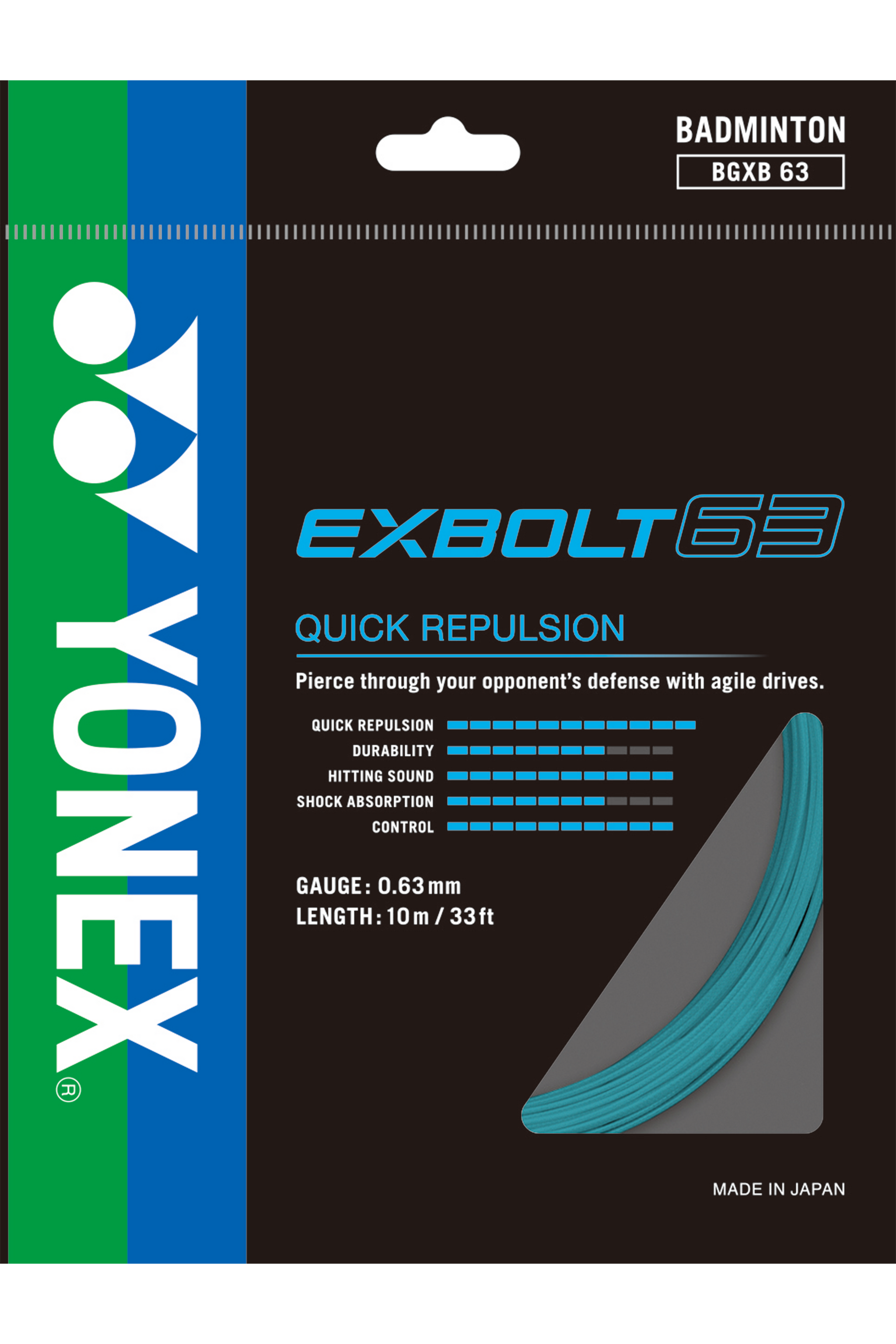YONEX EXBOLT 63　100m Yonex Exbolt 63 0.63mm - Mint (+$25.00) – SPORTSSHOP SG
